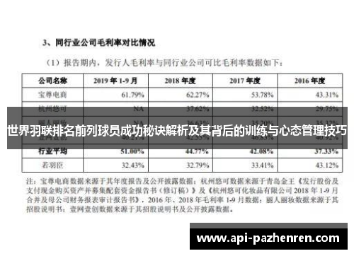 世界羽联排名前列球员成功秘诀解析及其背后的训练与心态管理技巧